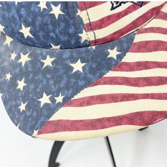 Vintage Stylemaster ANHEUSER BUSCH Snap Back Hat Made In The USA Patriotic Flag - Picture 4 of 8